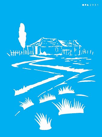 2931- Stencil Opa 15x20 Country Brasil - Casa II
