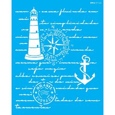 3168 - Stencil Opa 20x25 - Carta Antiga Nautica