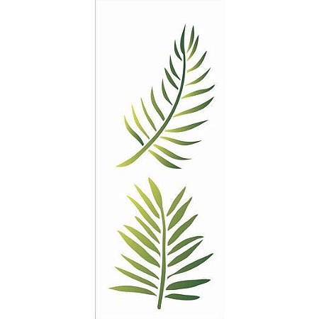 2578- Stencil Opa 17x42 Folhas de Palmeiras