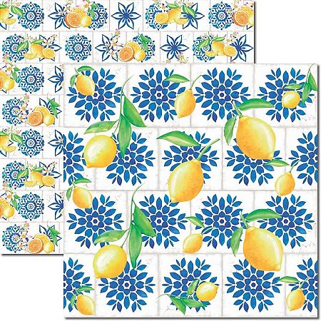 SC-536-Lemon 2 - Papel para Scrapbook Dupla Face