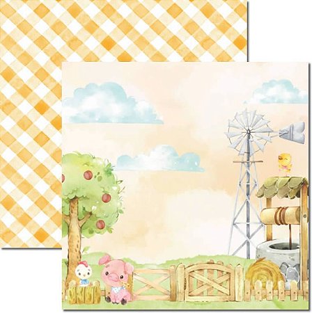 SC-678- Farm House baby 2 - Papel para Scrapbook Dupla Face