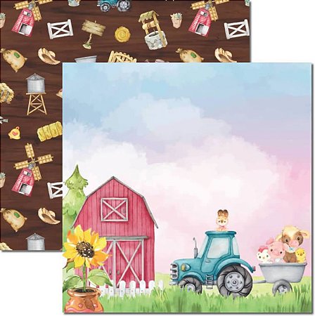 SC-679- Farm House baby 3 - Papel para Scrapbook Dupla Face