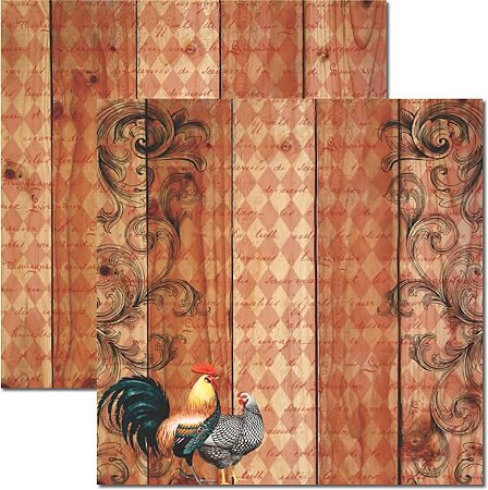 SC-689- Farm House 5 - Papel para Scrapbook Dupla Face