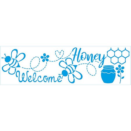STE-384 - Stencil Estreito - Coleção Doces Momentos - Welcome