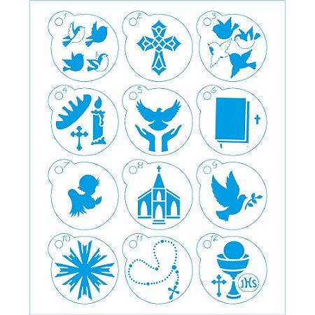 STMI-08 - Kit Mini Stencil - Religioso