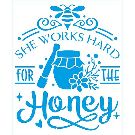 STM-733 - Stencil Médio - Coleção Doces Momentos - She Works Hard