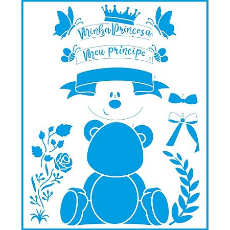 STR-183 - Stencil Retangular - Urso / Ursa