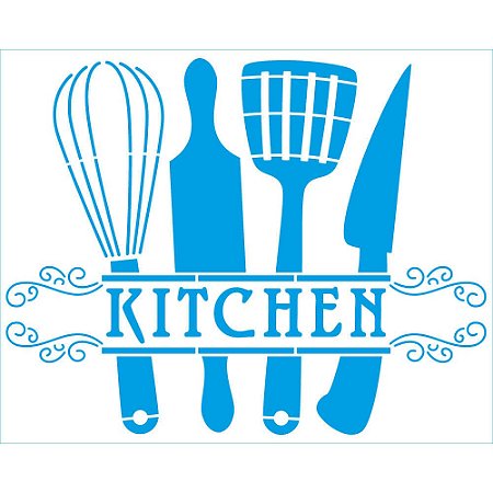 STR-247- Stencil Retangular - Kit Cozinha - Kitchen