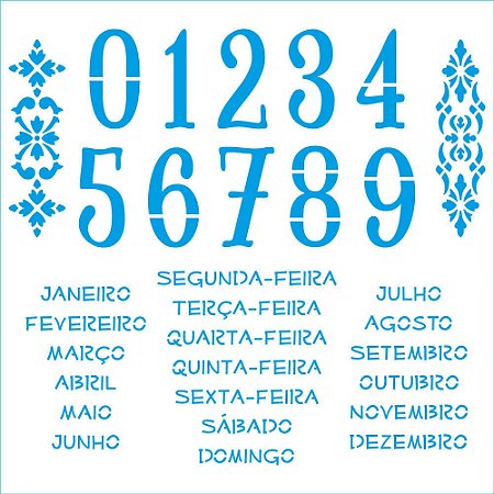 STXX-247- Stencil 20x20cm - Calendário Permanente