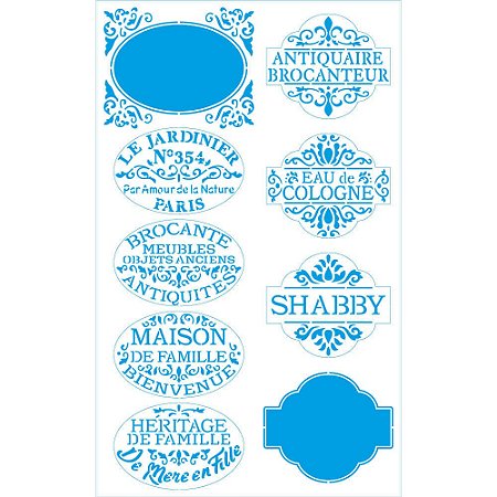 ST-434 - Stencil -Coleção Memórias Vintage - Selos Shabby
