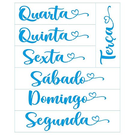 ST2-001 - Stencil com 2 Acetatos - Dias da Semana