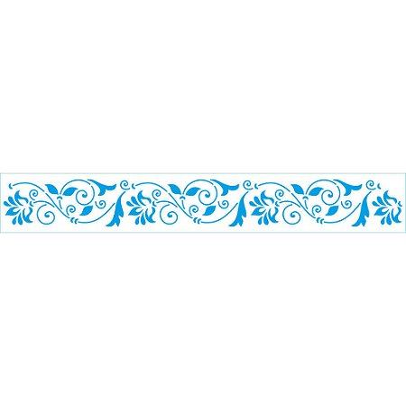 STB-049- Stencil Barras - Coleção Memórias Vintage - Arabesco Folhas
