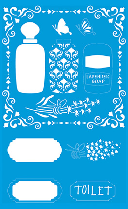 ST-391 - Stencil - Lavanda, Perfume e Sabonete