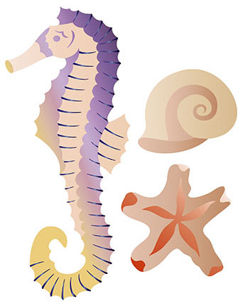 ST1-014 - Stencil -Cavalo Marinho