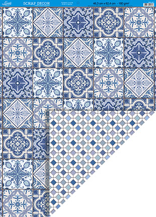 SDG-007 - Papel para Scrapbook Dupla Face Gigante - Azulejos