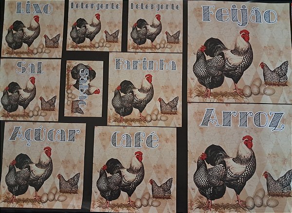 LD-0864 - PAPEL PARA DECOUPAGE - Galinha fundo escuro