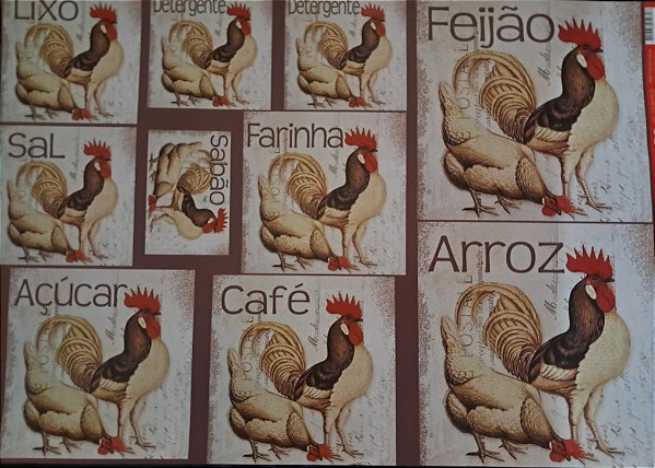LD-0863 - PAPEL PARA DECOUPAGE - Galinha fundo claro