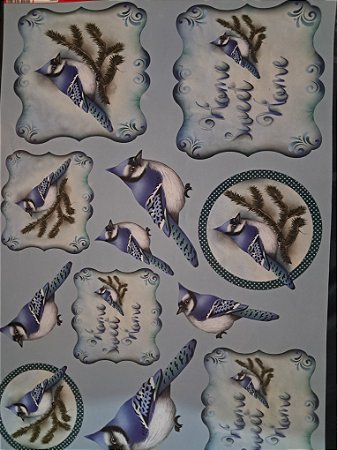 LD-0899 - PAPEL PARA DECOUPAGE - Pássaro azul