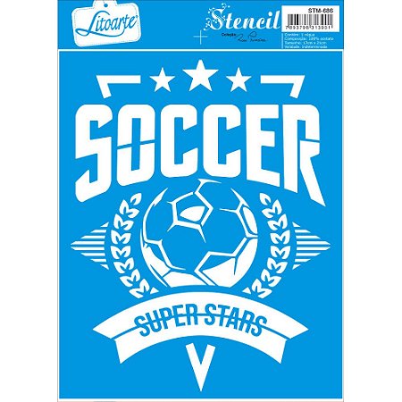 STM-686 - STENCIL MÉDIO - ESCUDO FUTEBOL