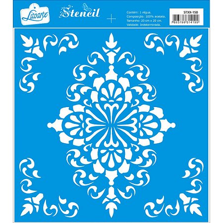 STXX-150 - Stencil 20x20cm - Arabescos e Cantoneiras
