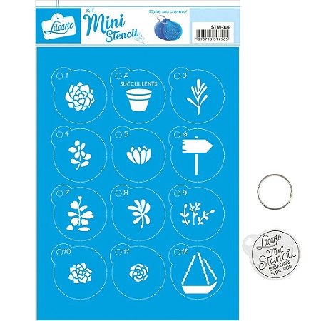 STMI-005 - STENCIL MINI - SUCULENTAS