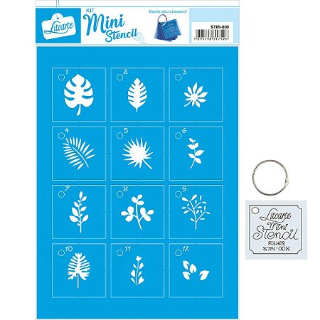 STMI-008 - STENCIL MINI - FOLHAS