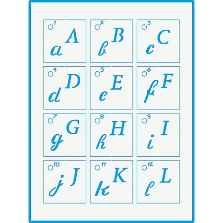 STMI2-002 - Kit Mini Stencil - Alfabeto Cursiva