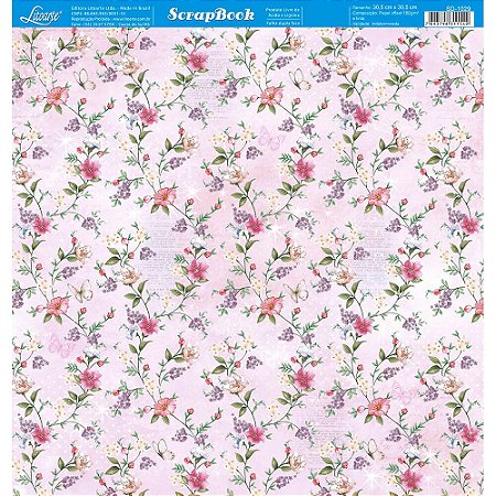 SD-1029 - SCRAP DUPLA FACE - FLORES E BORBOLETAS
