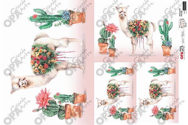 OPAPEL 30X45 – Lhama e Cactos – 2565