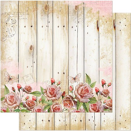 SD-0093 - SCRAP DUPLA FACE - FLORES ROSAS