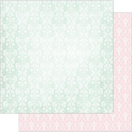 SD-0309 - SCRAP DUPLA FACE - ARABESCOS VERDE/ ROSA
