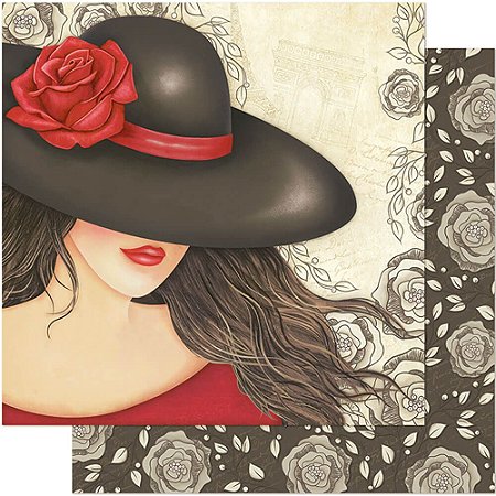 SD-0334 - SCRAP DUPLA FACE - MULHER / FLORAL