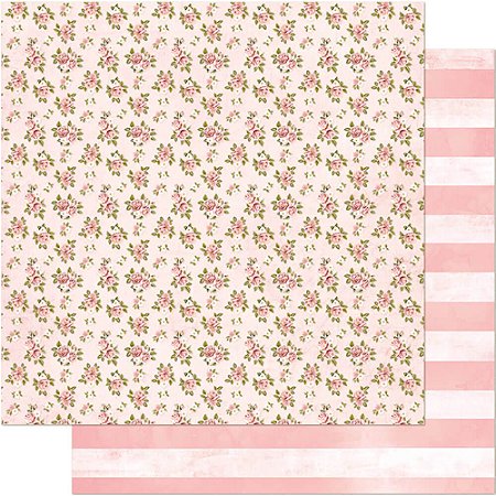 SD-0381 - SCRAP DUPLA FACE - FLORES/ LISTRAS