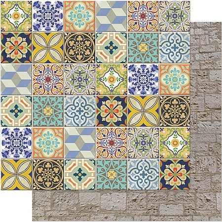 SD-0565 - SCRAP DUPLA FACE - AZULEJOS/PEDRA