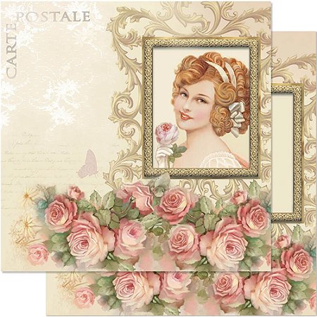 SD-0582 - SCRAP DUPLA FACE - DAMA VINTAGE