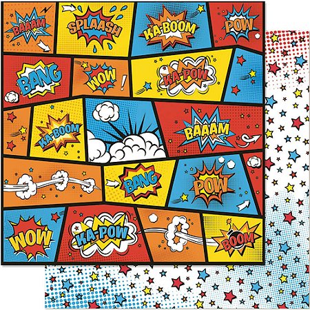 SD-0616 - SCRAP DUPLA FACE - SPLASH POP ART/ESTRELAS