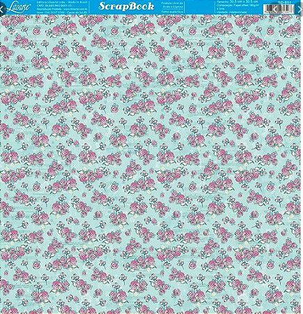 SD-0851 - SCRAP DUPLA FACE - FLORES ROSA