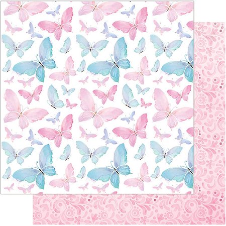 SD-0750 - SCRAP DUPLA FACE - BORBOLETAS AQUARELADAS