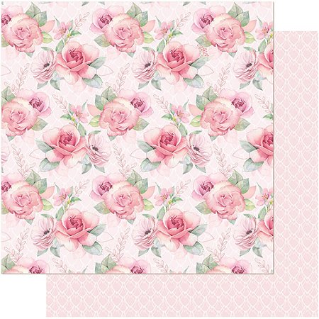 SD-0742 - SCRAP DUPLA FACE - FLORAL COR-DE-ROSA