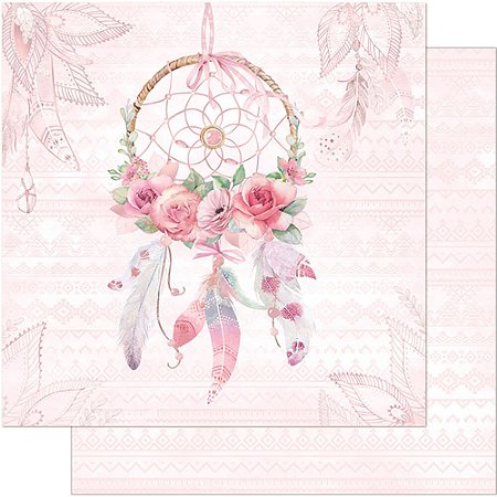 SD-0741 - SCRAP DUPLA FACE - FILTRO DOS SONHOS FLORES E PENAS