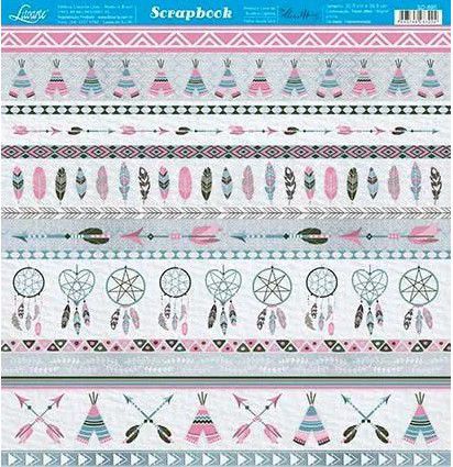 SD-0895 - SCRAP DUPLA FACE - TRIBAL ROSA