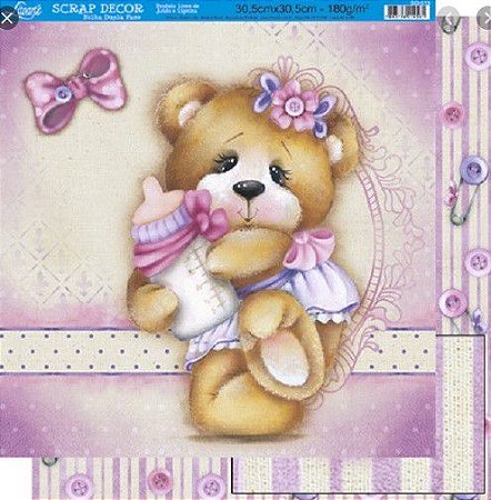SD-0515 - SCRAP DUPLA FACE - URSINHA ROSA