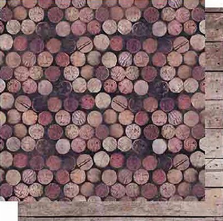 SD-0618 - SCRAP DUPLA FACE - ROLHAS VINHO/MADEIRA