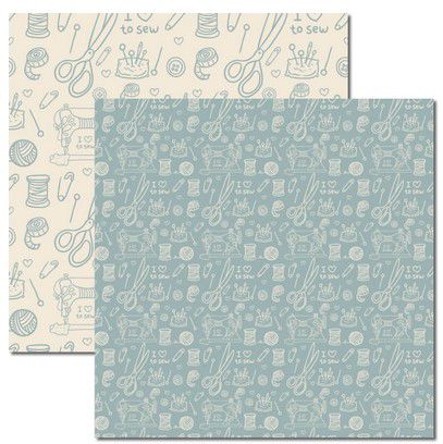 SC-385 Costura 4 - Papel para Scrapbook Dupla Face