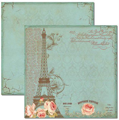 SC-166 Boutique Vintage - Papel para Scrapbook Dupla Face