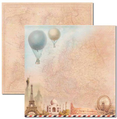 SC-282 Viagem 1 - Papel para Scrapbook Dupla Face
