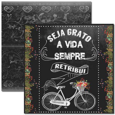 SC-273 Chalkboard 2 - Papel para Scrapbook Dupla Face
