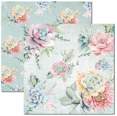SC-414-Suculentas 1 - Papel para Scrapbook Dupla Face