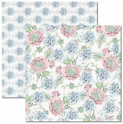 SC-415-Suculentas 2 - Papel para Scrapbook Dupla Face