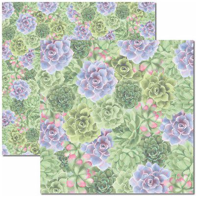 SC-418-Suculentas 5 - Papel para Scrapbook Dupla Face